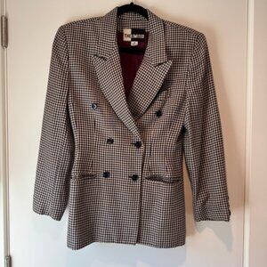 Vintage Houndstooth Double Breasted Blazer